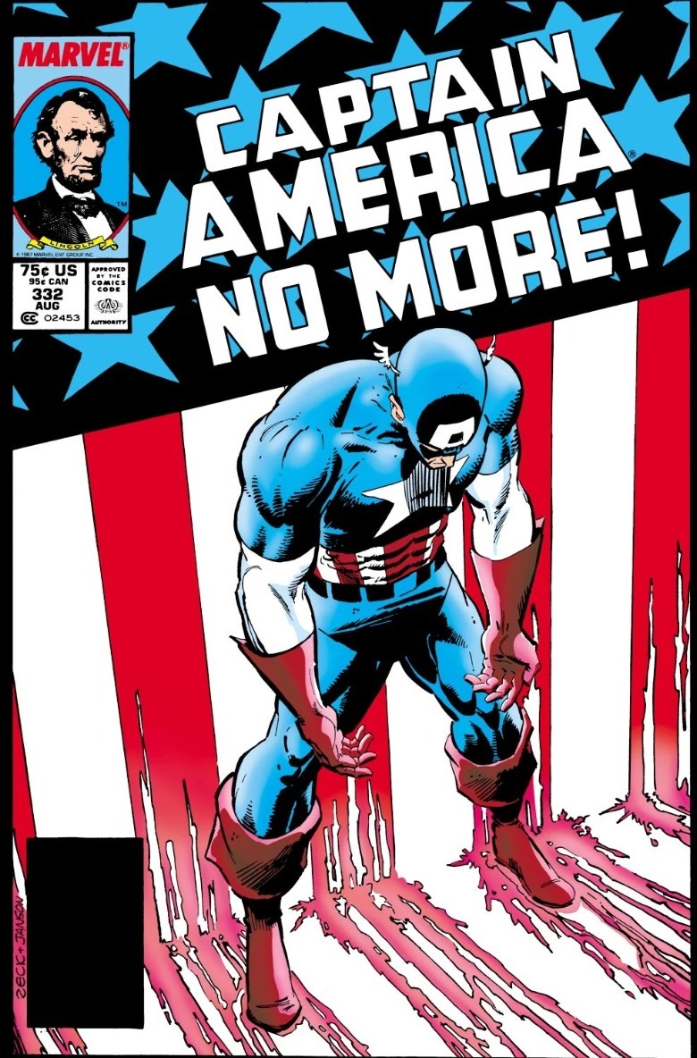 Captain America #332 cover bloody American flag
