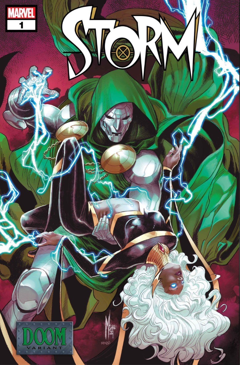 Storm #1. Doctor Doom holds Storm and drains her power