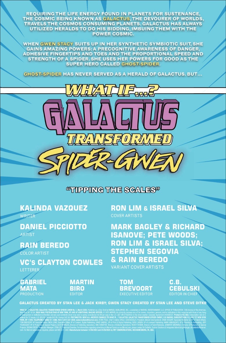 ¿Qué pasa si Galactus convierte los títulos de Spider-Gwen en la página 1?