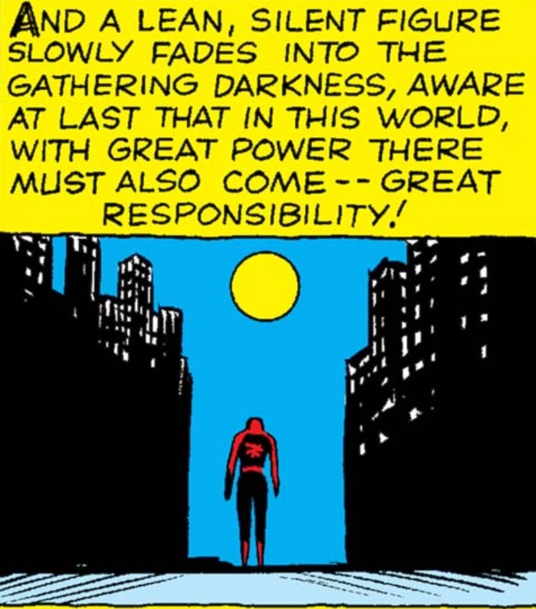 Amazing Fantasy #15 Ending Spider-Man com grande poder também deve vir grande responsabilidade