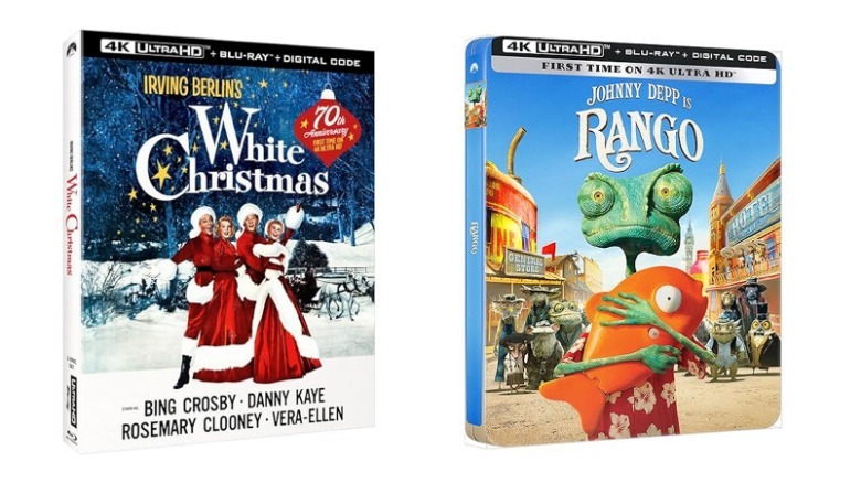 White Christmas and Rango 4K cover art