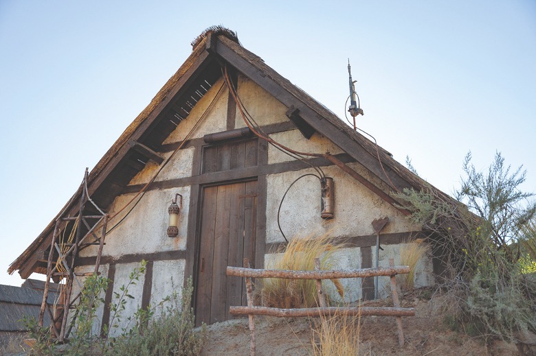 Veldt village dwelling on set in Rebel Moon: Part Two