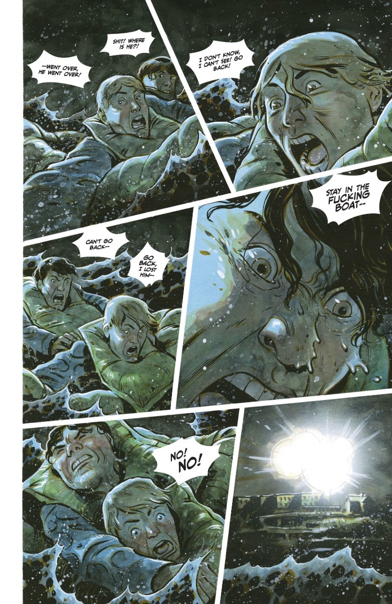 From Alcatraz #1 page 3 Clarence and Frank are floating on a raft