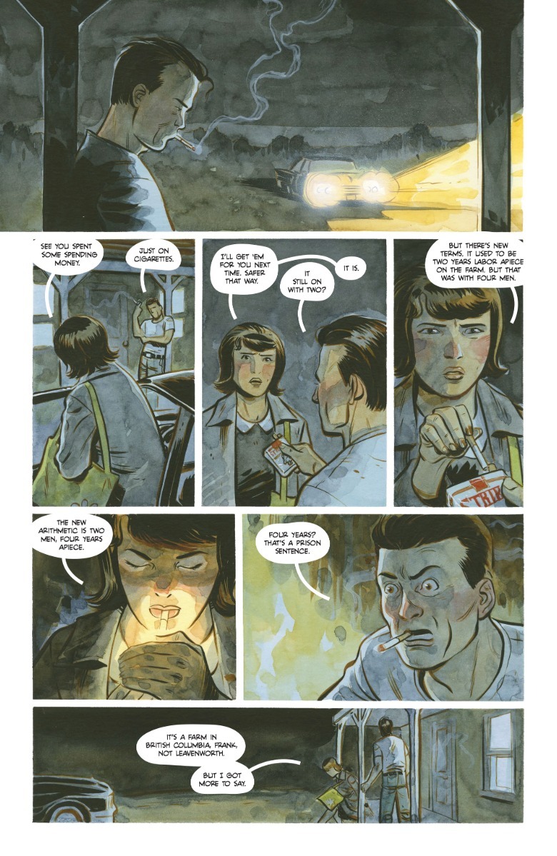 From Alcatraz, page 1, Frank is talking to a woman
