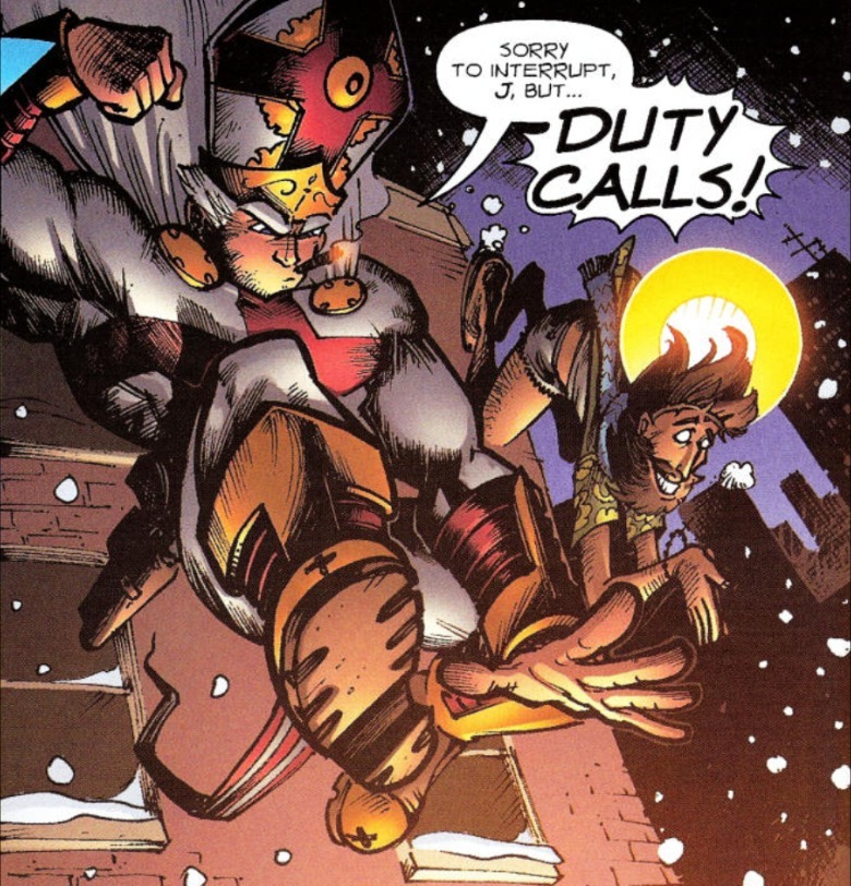 Battle Pope and Jesus diving off roof heroically