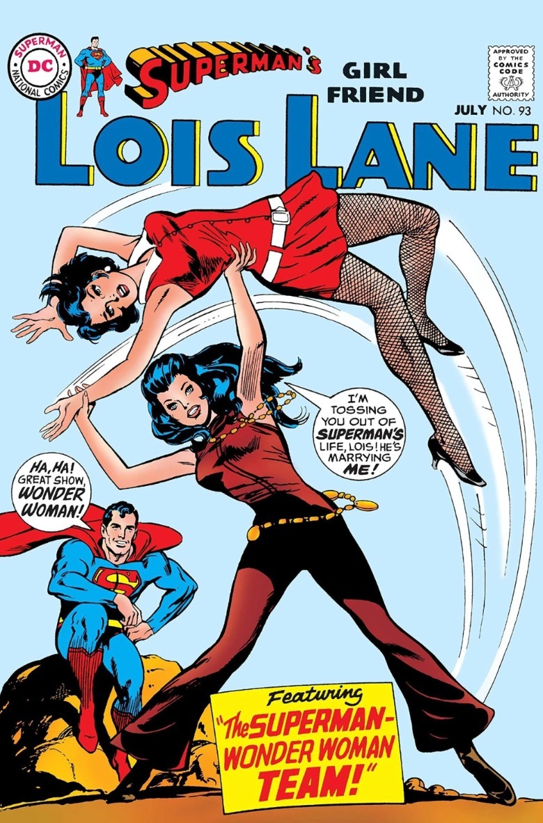 Superman's Girlfriend Lois Lane #93 cover Wonder Woman beating up Lois