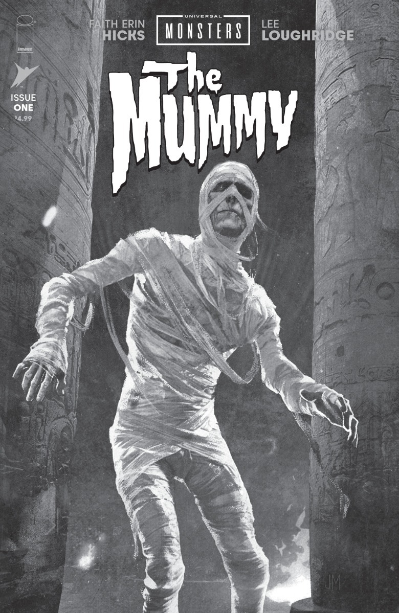 Portada en blanco y negro de La Momia #1
