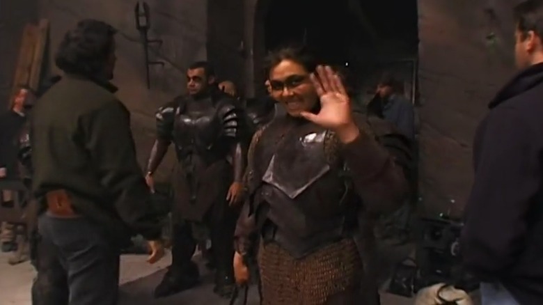 Lani Jackson on the set of Helm's Deep