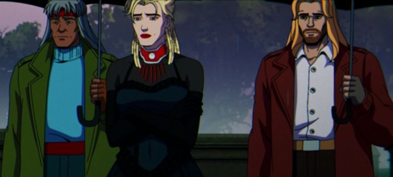 Thieves and Assassins Guild characters at Gambit's funeral in X-Men '97