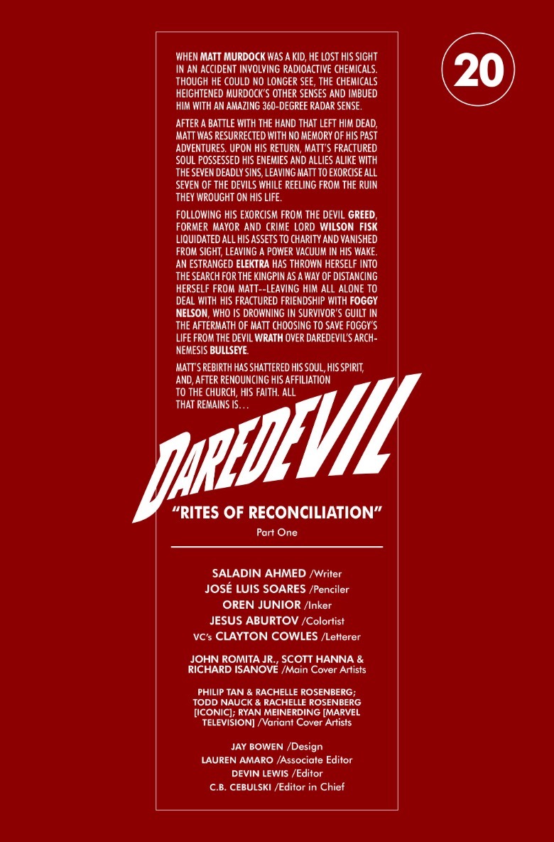 Daredevil #20 Page 1 Recap