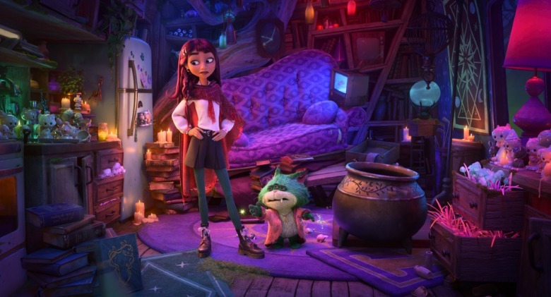 Billie and Beef stand in Beef's messy camper home in Hexed