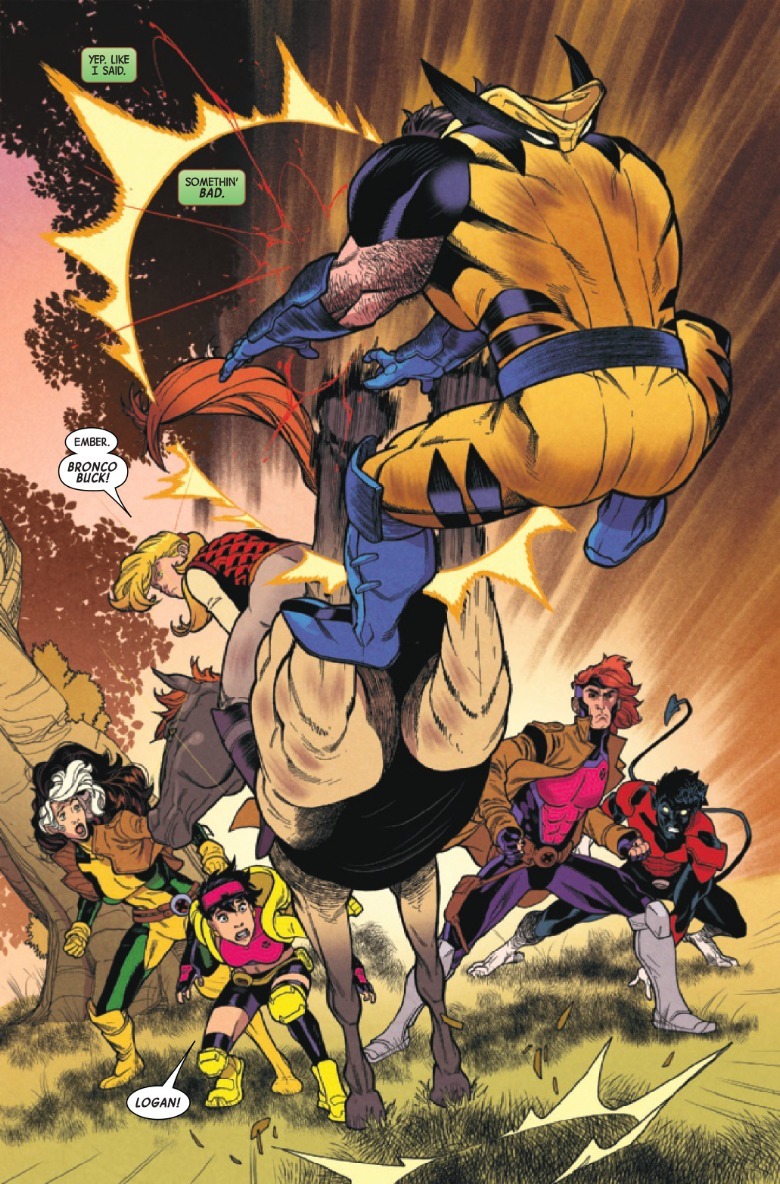Uncanny X-Men #6 El caballo Calico patea a Wolverine