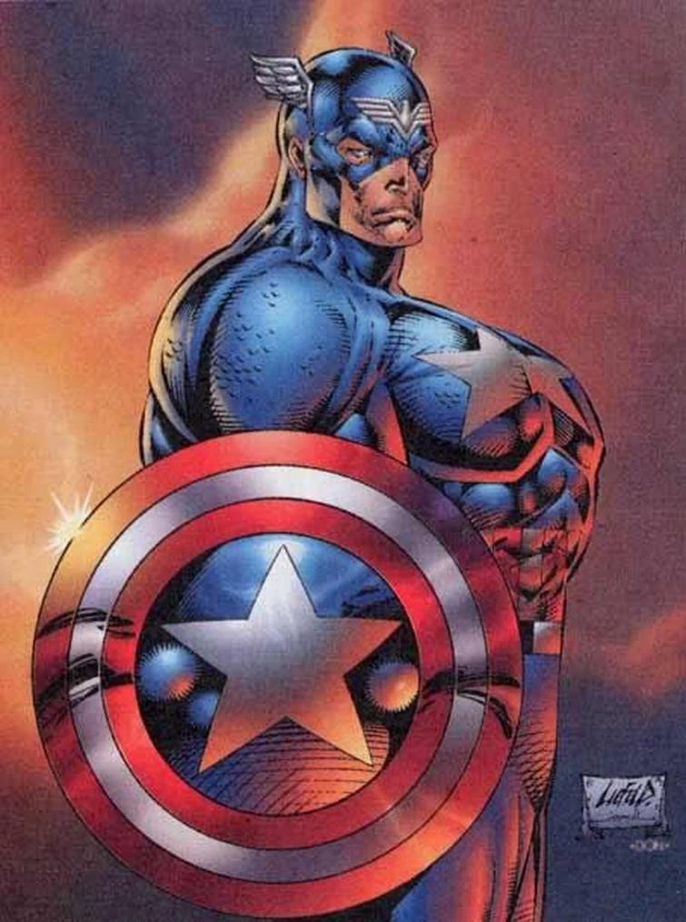 Neslávne známy obal od Roba Liefelda Captain America