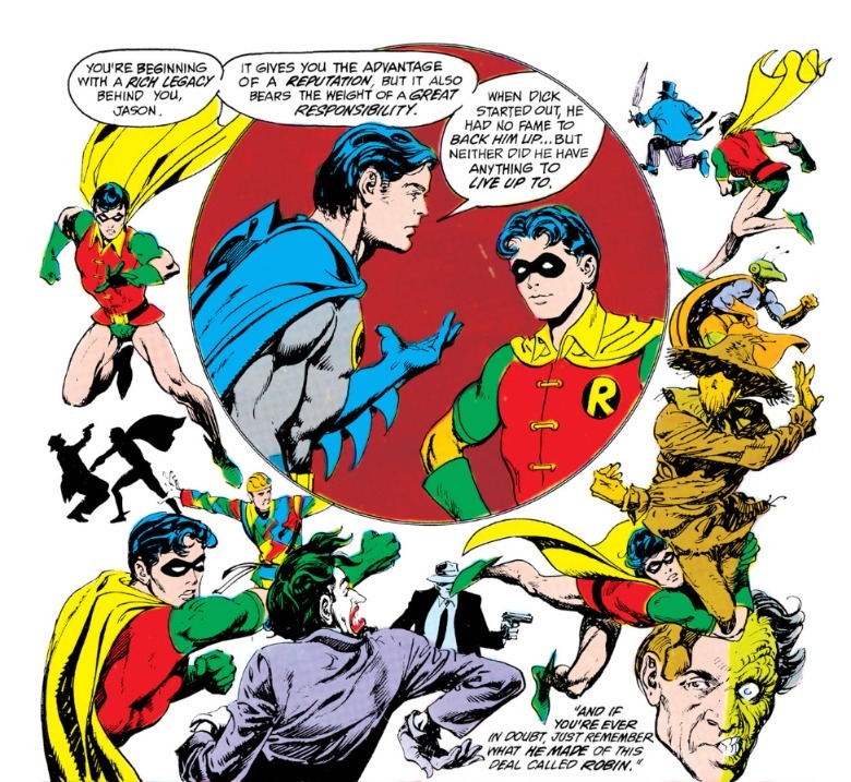 Batman #368 Jason Todd como Robin lutando contra vilões como Joker