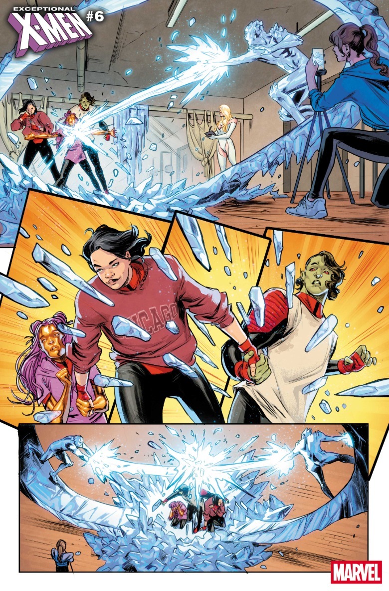 Extraordinario X-Men #6 Iceman entrena a estudiantes mutantes