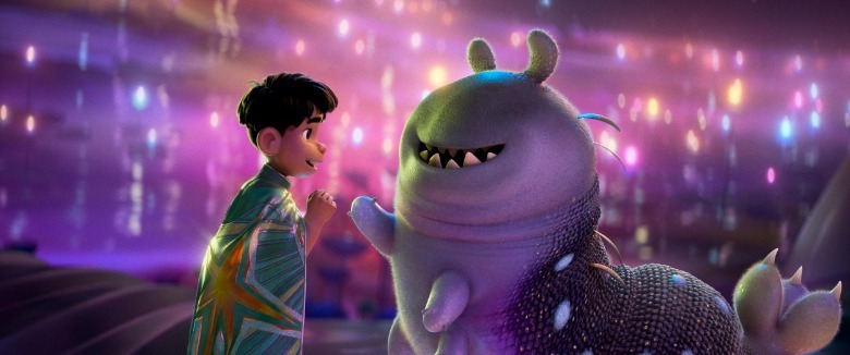 Elio and Glordon about to fist bump in Pixar's Elio