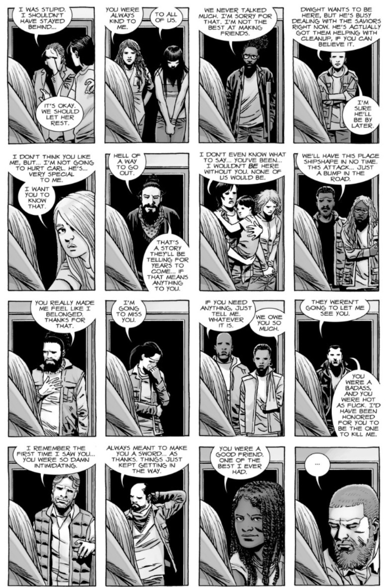 Walking dead #167 Everyone says goodbye to Andrea