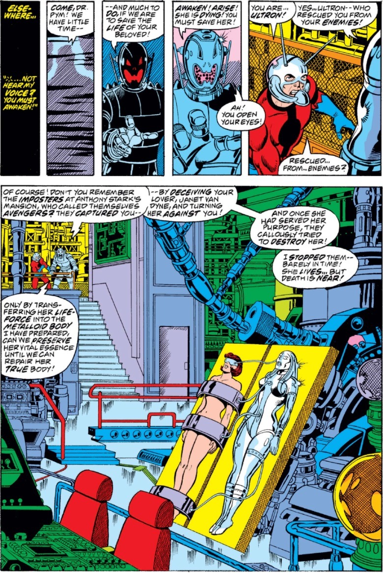 Avengers #162 Ultron and Ant-Man prepare to make Wasp into Jocasta