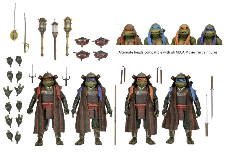 NECA Teenage Mutant Ninja Turtles III Action Figures SDCC