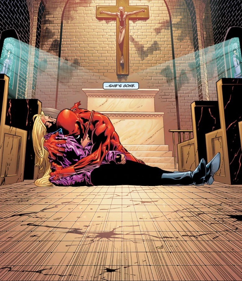 Daredevil: Guardian Devil Matt holding dead Karen Page