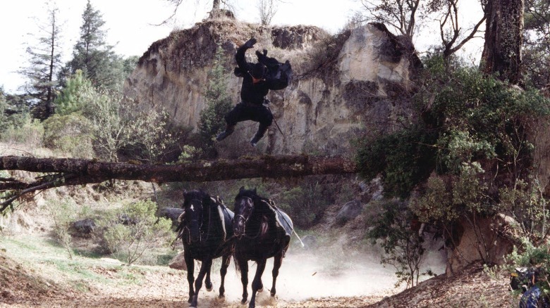 Tad Griffith jumping as Zorro