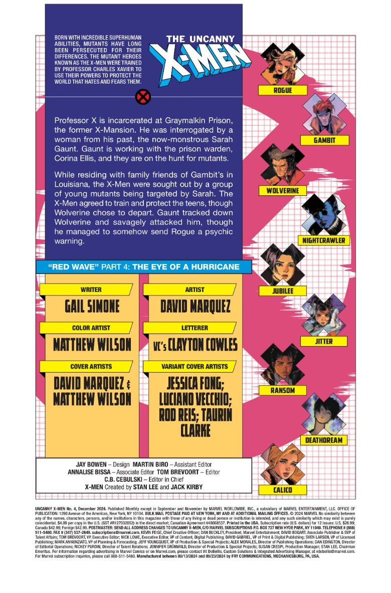 Uncanny X-Men #4 recap page