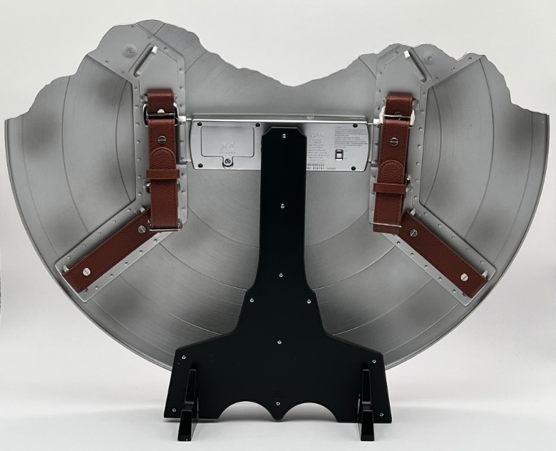 The battle-damaged back of Captain America's shield from Avengers: Endgame