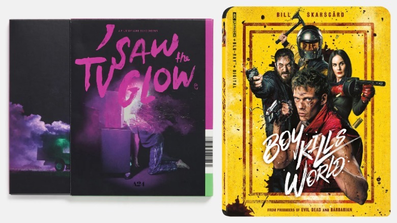 I Saw the TV Glow and Boy Kills World physical media covers