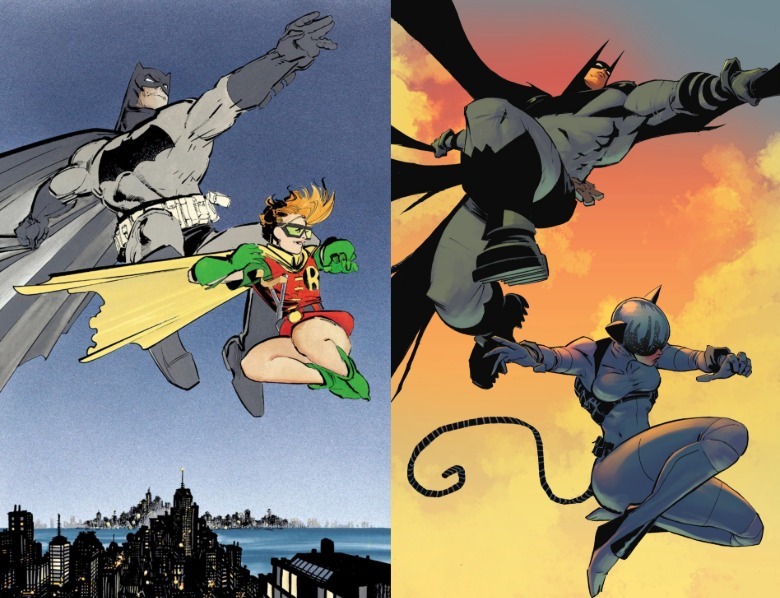 Batman and Robin in a dark knight compares with Batman and Catwon in perfect Batman # 13