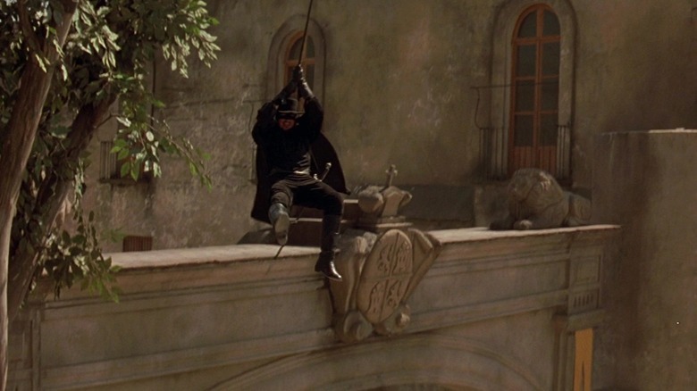 Zorro swinging in The Mask of Zorro