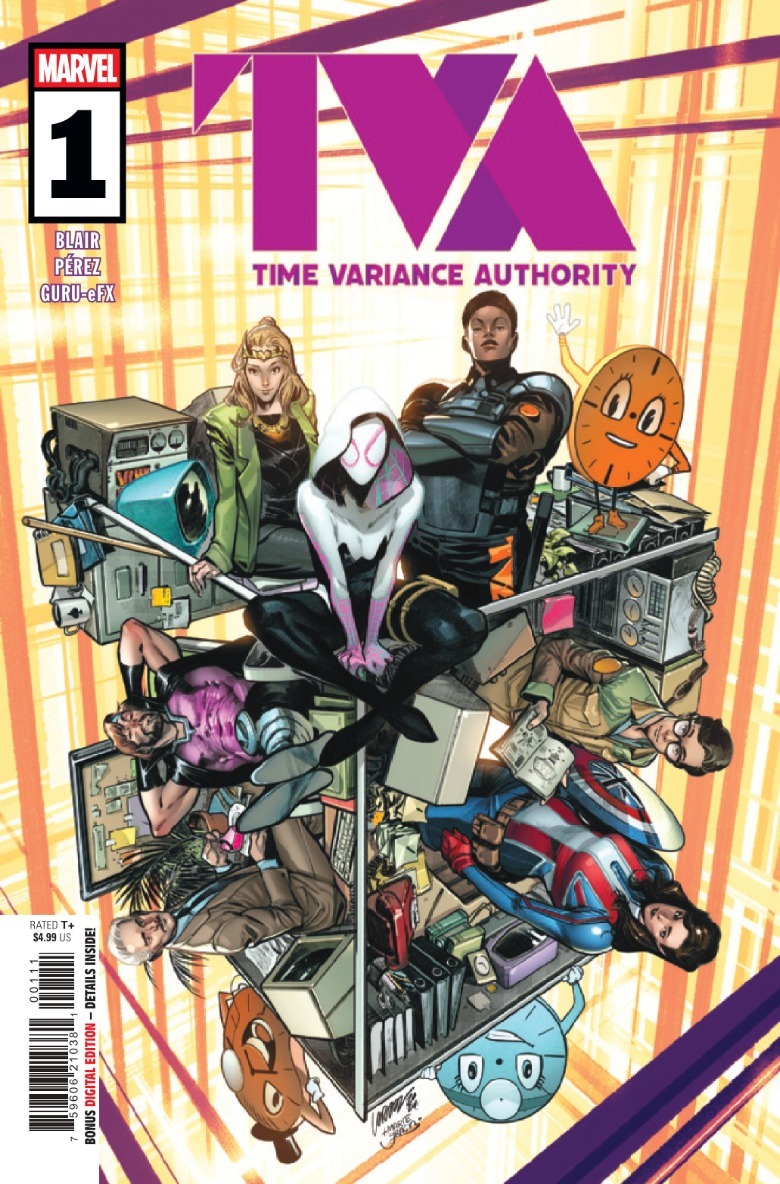 Portada de TVA #1 Sylvie Spider-Gwen Capitán Carter Miss Minutes Moebius B-15