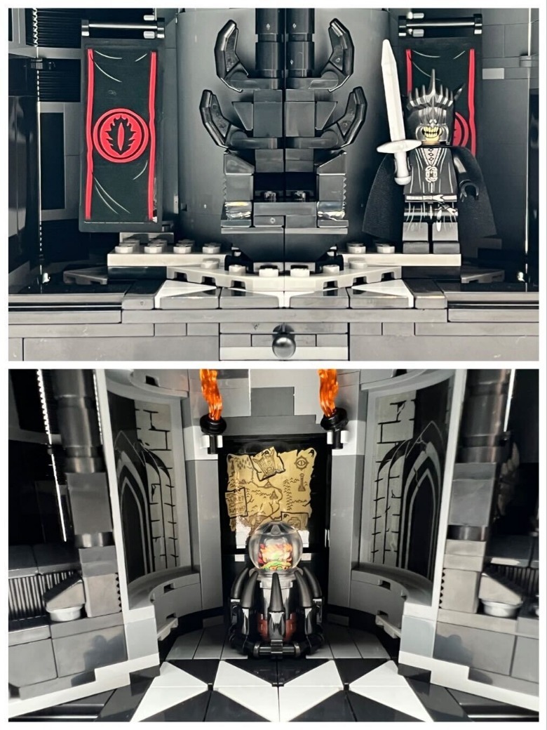 LEGO Lord of the Rings Barad Dur playset throne room and palantir