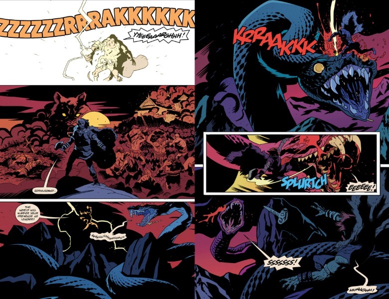 Helboy: The bones of the giants are a bull slaughtering the snake Midgard