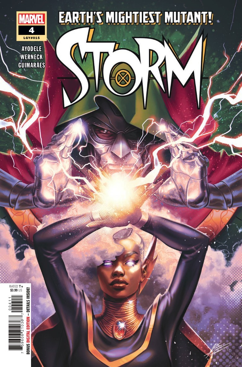Storm #4 cover of Doctor Doom channeling magic over Storm