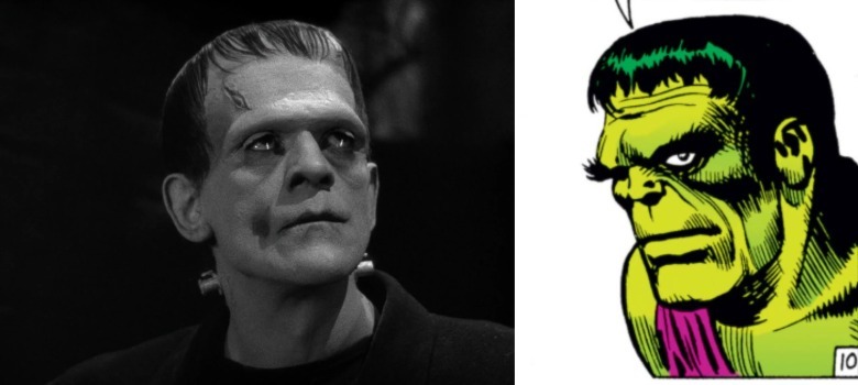 Frankenstein's Monster and the Hulk side by side