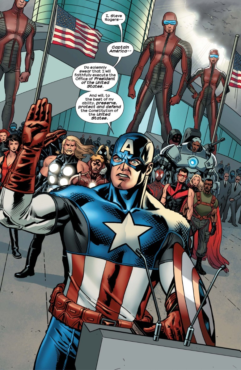 Ultimate Comics Ultimates Captain America sworn in as President