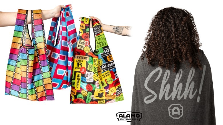 Bolsas y manta Alamo Drafthouse shhh