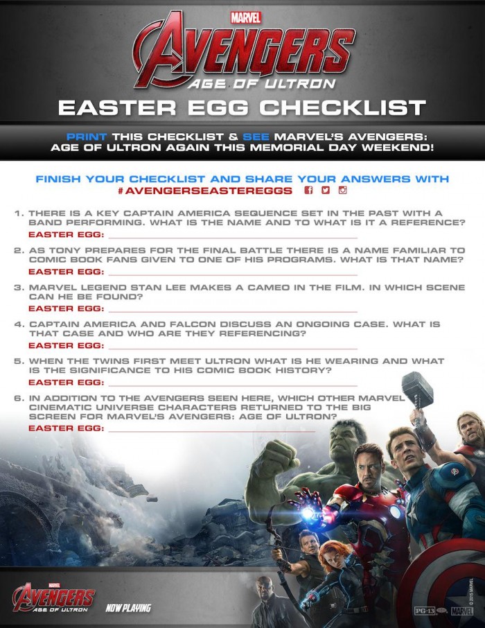 Avengers Easter Egg Checklist