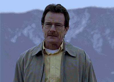 A Gif showing Walter White's transformation over Breaking Bad
