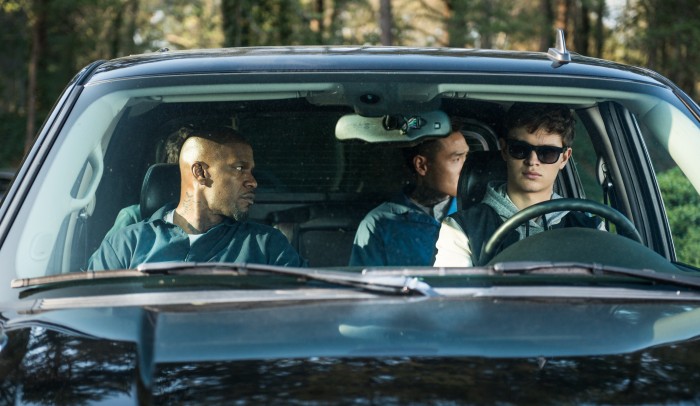 Baby Driver - Bats (Jamie Foxx), JD (Lanny Joon), Baby (Ansel Elgort)