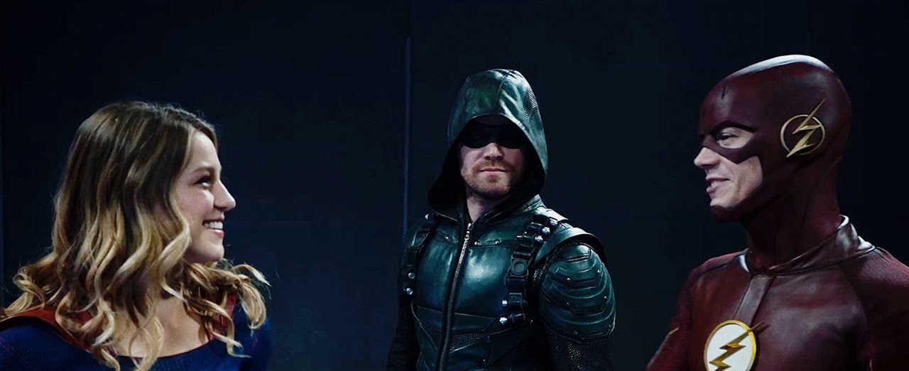 supergirl joins arrow flash and legends in superhero fight