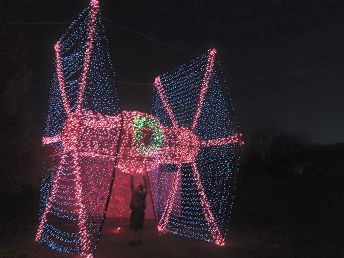 Christmas light tie fighter