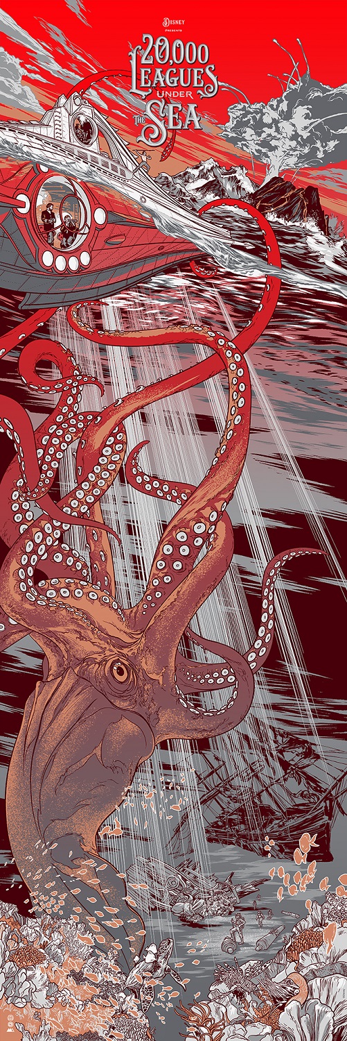 Cyclops Print Works X Mondo Print #29V - 20,000 Leagues Under The Sea Variant Edition D23 by Martin Ansin