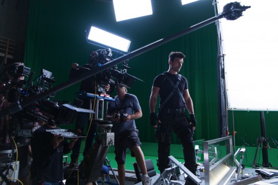 Frank Grillo on the set of Captain America: The Winter Soldier