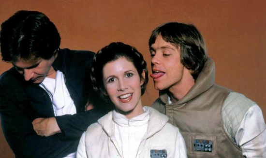 Harrison Ford, Carrie Fisher, and Mark Hamill