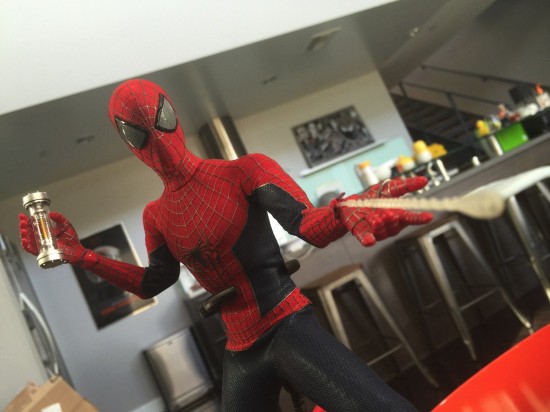 The figure also comes with a replica of the megaphone Spider-man uses in the sequel.