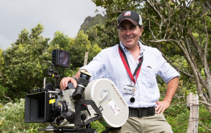 John Schwartzman on the set of Jurassic World