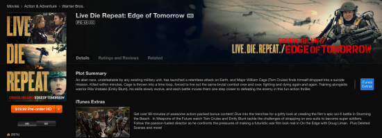 Live Die Repeat Edge of Tomorrow