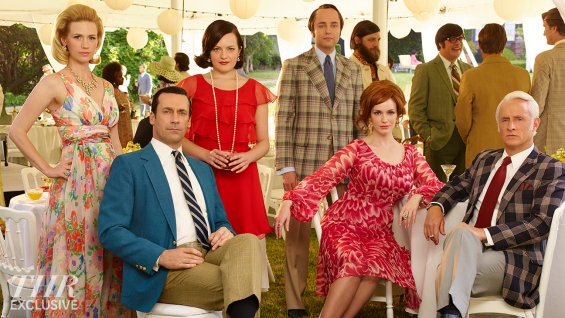 Mad Men Season 7 garden party - group