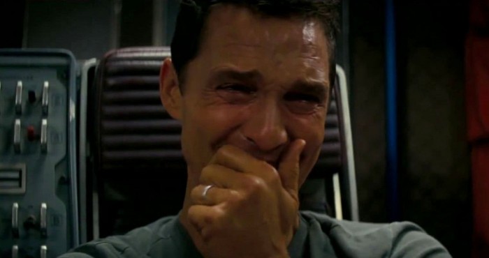 Matthew McConaughey crying in Interstellar